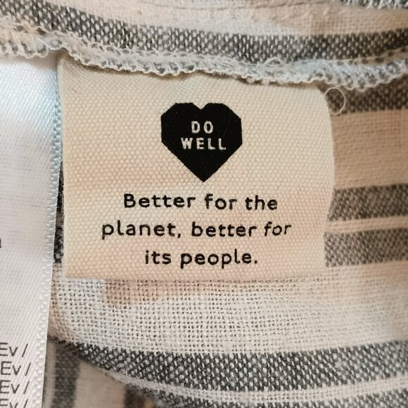 Madewell Lakeline Popover Shirt XXL Gray Striped Linen Blend Pullover Pockets - Picture 9 of 10